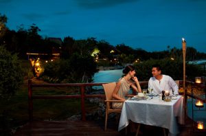 Romantic night time dinner